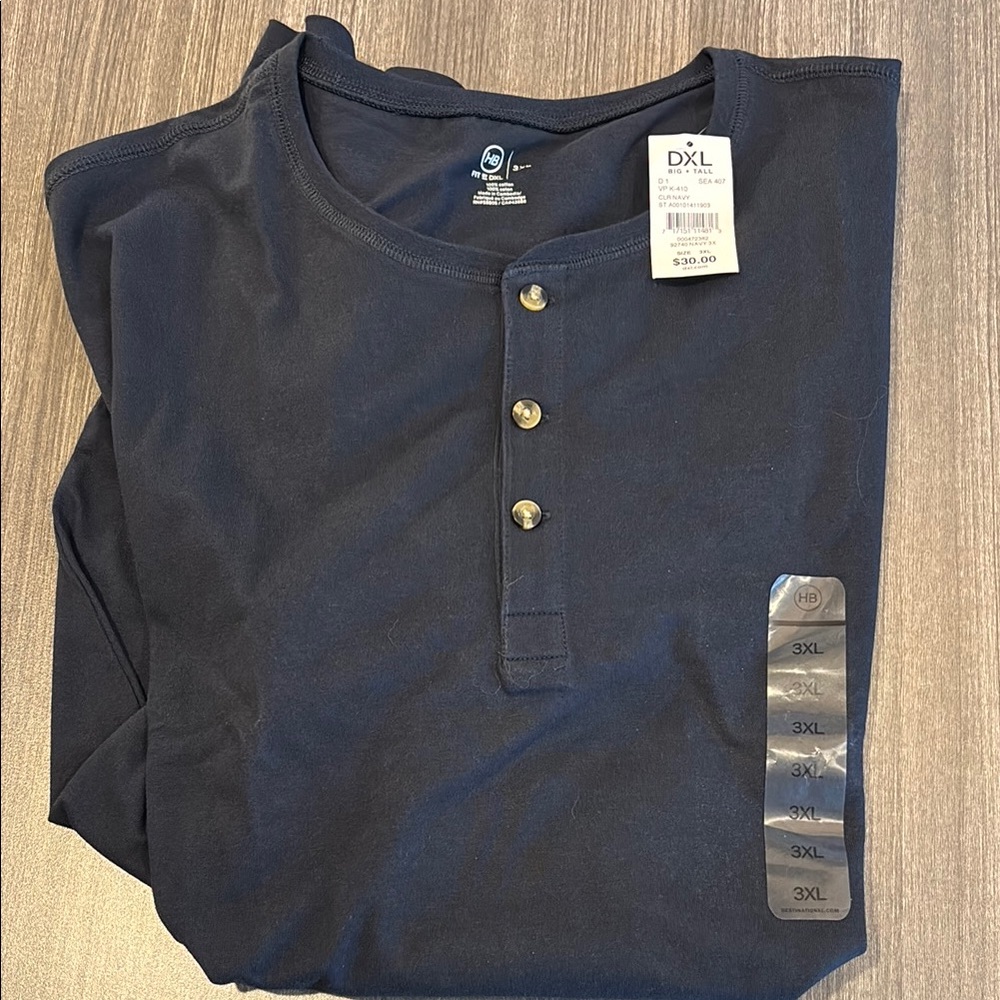 Men's Navy Henley Shirt